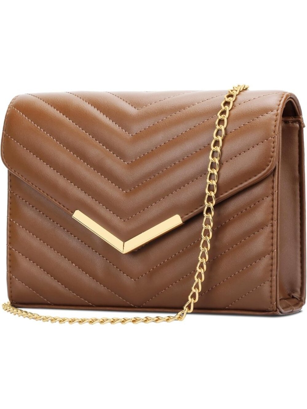 Women's Brown Clutch Purses For Evening Wedding Party Prom Bridal Envelope Bag